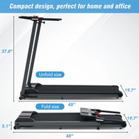 Folding Treadmill for Home - 2.5HP Motor, Incline, Bluetooth Speaker, 0.5-7.5MPH Speed, Compact Design - for Home Gym and Small Spaces