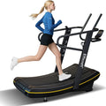 Manual Curved Treadmill, 8-Level Resistance, LCD Display, Non-Electric Fitness Equipment for Home & Gym, Cardio & Anaerobic Training