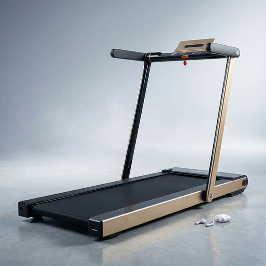 Space Saving Commercial Treadmill, Slim Motorized  W/ Speakers — Studio Shot