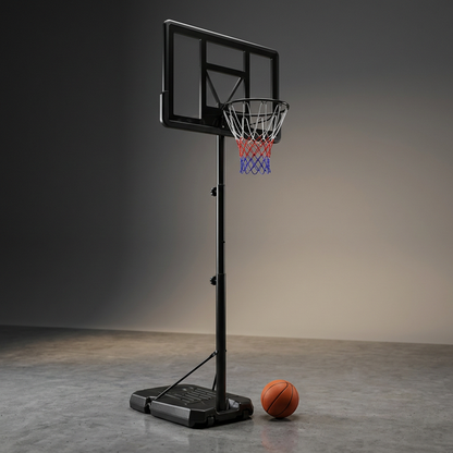 6.6 Ft. to 10 Ft. Adjustable Height Portable Basketball Hoop Goal Basketball System Basketball Equipment with Wheels — Studio Shot