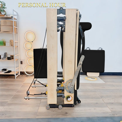 Janet Elite Plus Foldable Pilates Reformer – Studio Grade Luxury Maple Wood Home Pilates Machine - RE016