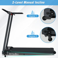 Folding Treadmill for Home - 2.5HP Motor, Incline, Bluetooth Speaker, 0.5-7.5MPH Speed, Compact Design - for Home Gym and Small Spaces