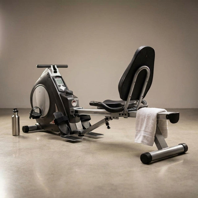 Stamina Conversion II Recumbent Bike/Rower, with Smart Workout App with No Subscription Required — Studio Shot