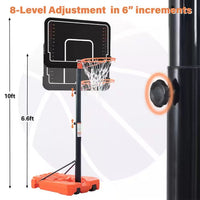 6.6-10Ft Height Adjustment Outdoor Basketball System with Vertical Jump Measurement